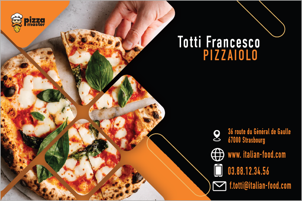 carte visite pizza